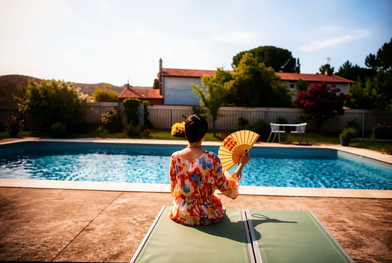 La piscine de l'hôtel restaurant Le Plan B à Ruoms en Sud Ardèche